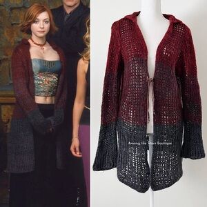Vintage Wool Knit Ombre Duster Inspired by Willow in BTVS, Olsens, Joey Potter